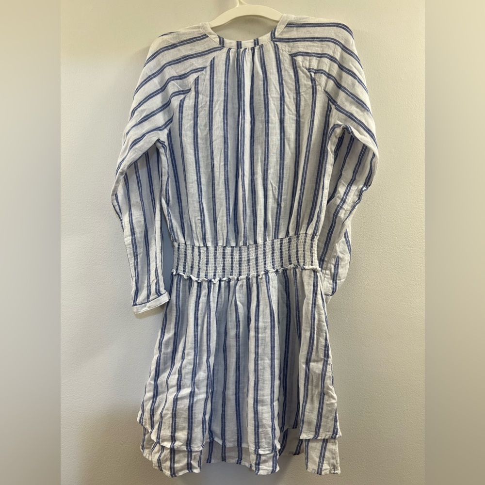 5. Rails Jasmine Azure Stripe Linen Tiered Dress - image 4